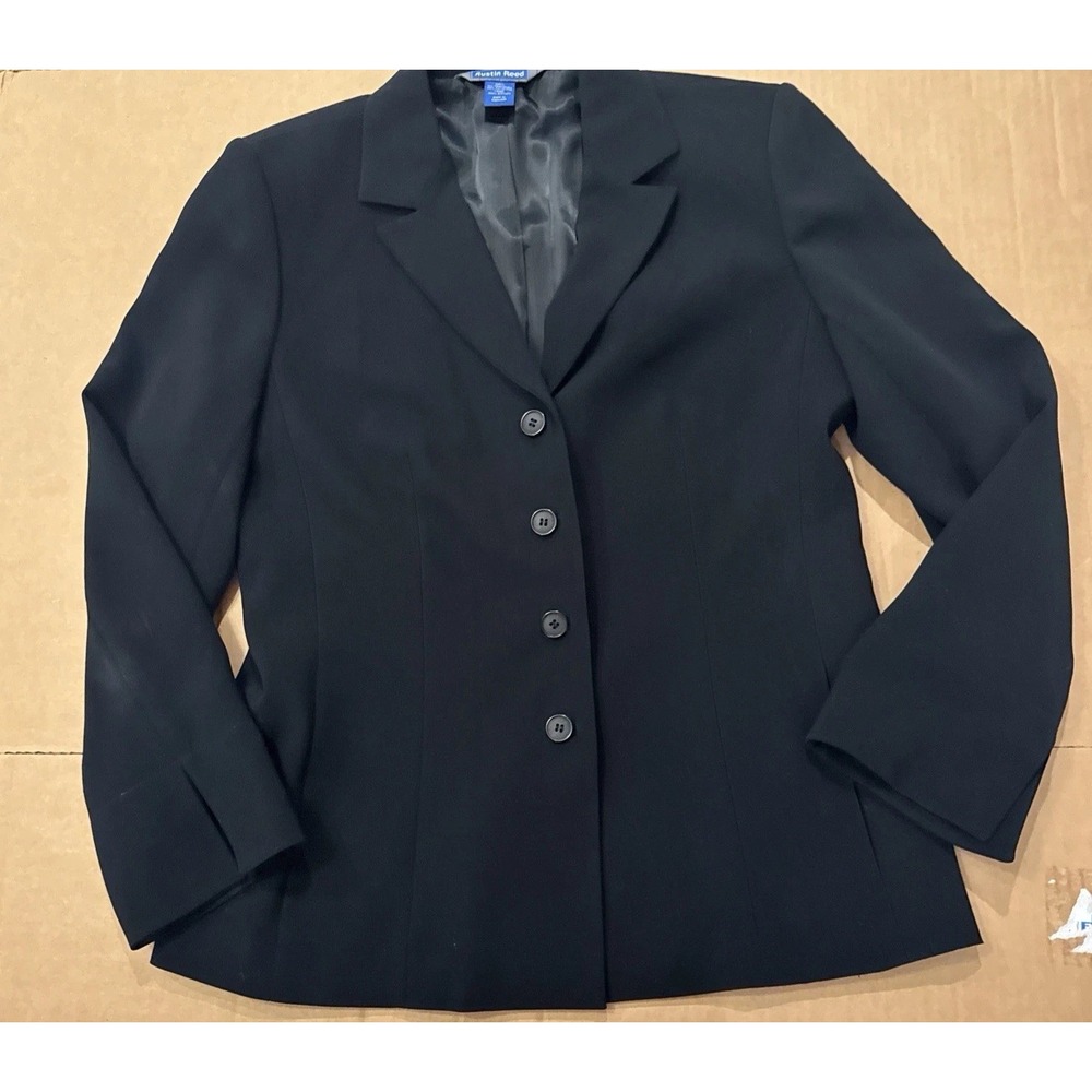 Vintage Austin Reed Women's Black Blended Blazer Size 12 Classic Old Money